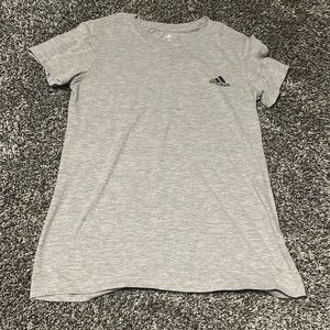The brand is adidas, the color is gray and the size is small